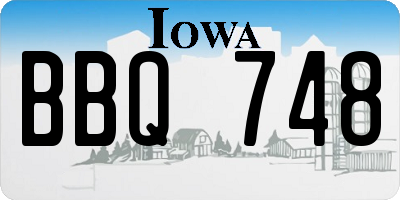 IA license plate BBQ748