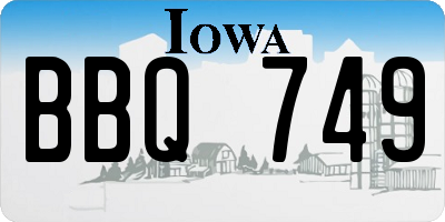 IA license plate BBQ749