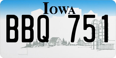 IA license plate BBQ751