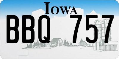 IA license plate BBQ757