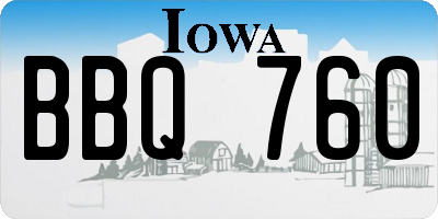 IA license plate BBQ760