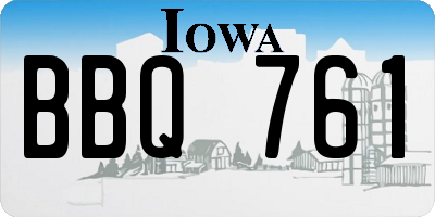 IA license plate BBQ761
