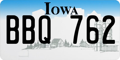 IA license plate BBQ762
