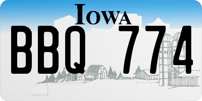 IA license plate BBQ774