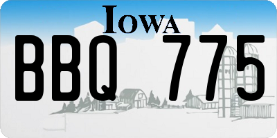 IA license plate BBQ775