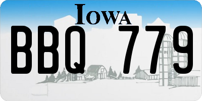 IA license plate BBQ779