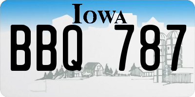 IA license plate BBQ787