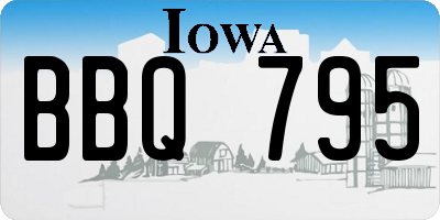 IA license plate BBQ795