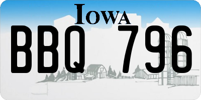 IA license plate BBQ796