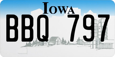 IA license plate BBQ797
