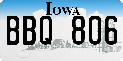 IA license plate BBQ806