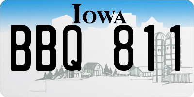 IA license plate BBQ811
