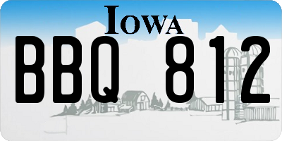 IA license plate BBQ812