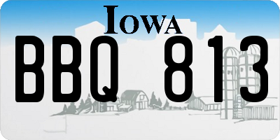 IA license plate BBQ813