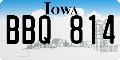 IA license plate BBQ814