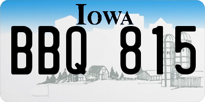 IA license plate BBQ815