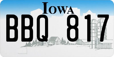 IA license plate BBQ817