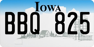 IA license plate BBQ825