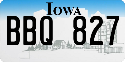 IA license plate BBQ827