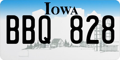 IA license plate BBQ828