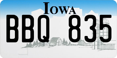 IA license plate BBQ835