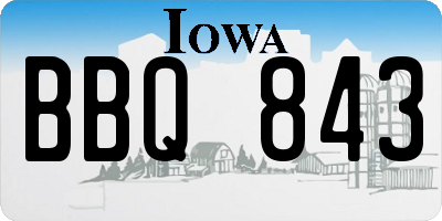 IA license plate BBQ843