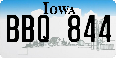 IA license plate BBQ844