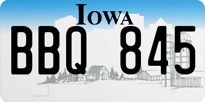 IA license plate BBQ845