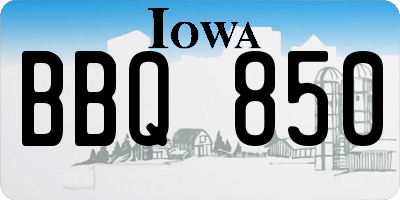 IA license plate BBQ850