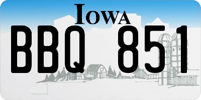 IA license plate BBQ851