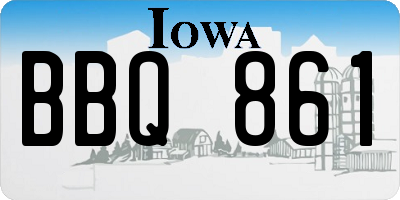 IA license plate BBQ861