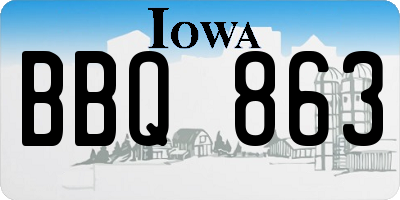 IA license plate BBQ863