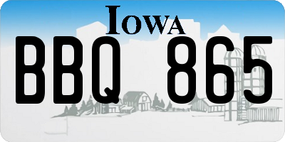 IA license plate BBQ865