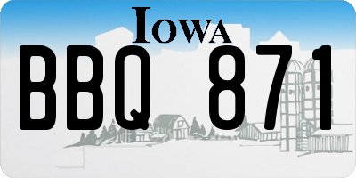 IA license plate BBQ871