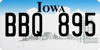 IA license plate BBQ895