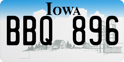 IA license plate BBQ896