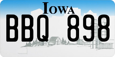 IA license plate BBQ898