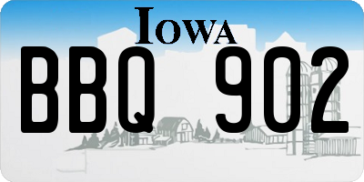 IA license plate BBQ902
