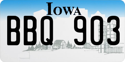 IA license plate BBQ903