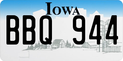 IA license plate BBQ944
