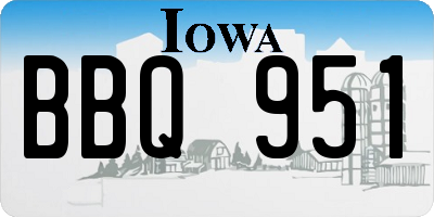 IA license plate BBQ951