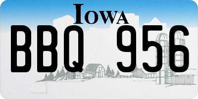 IA license plate BBQ956
