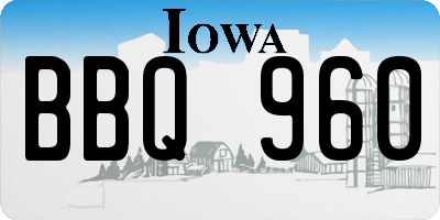 IA license plate BBQ960
