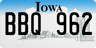 IA license plate BBQ962