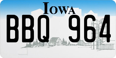 IA license plate BBQ964