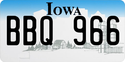 IA license plate BBQ966
