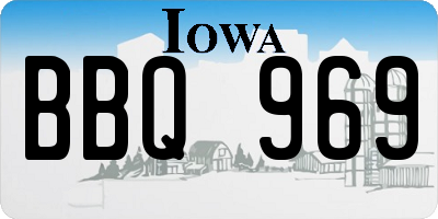 IA license plate BBQ969