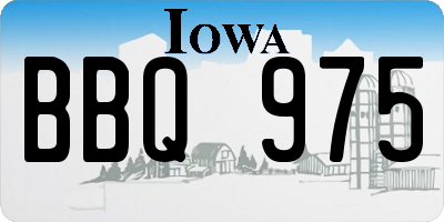 IA license plate BBQ975