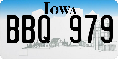 IA license plate BBQ979