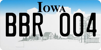 IA license plate BBR004